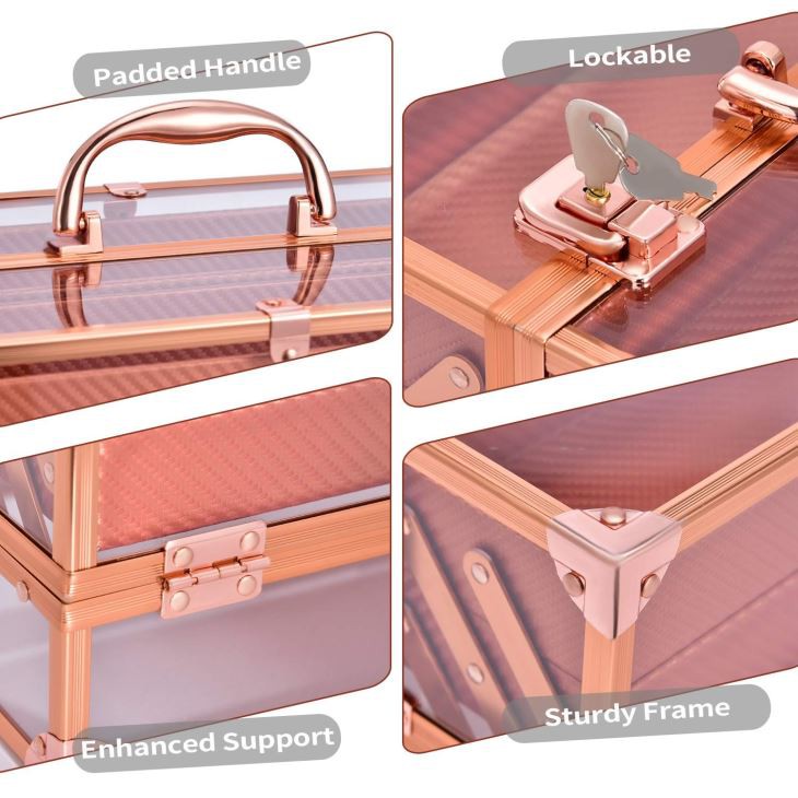 Acrylic Golden Makeup Case