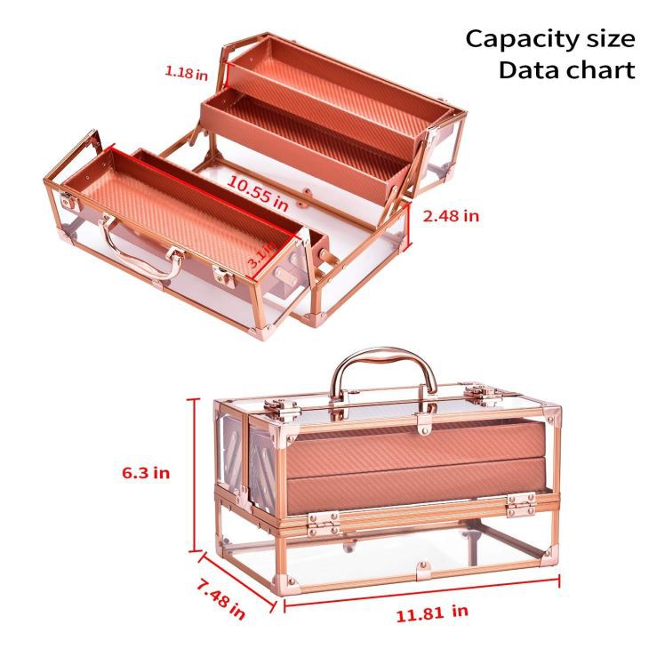 Acrylic Golden Makeup Case
